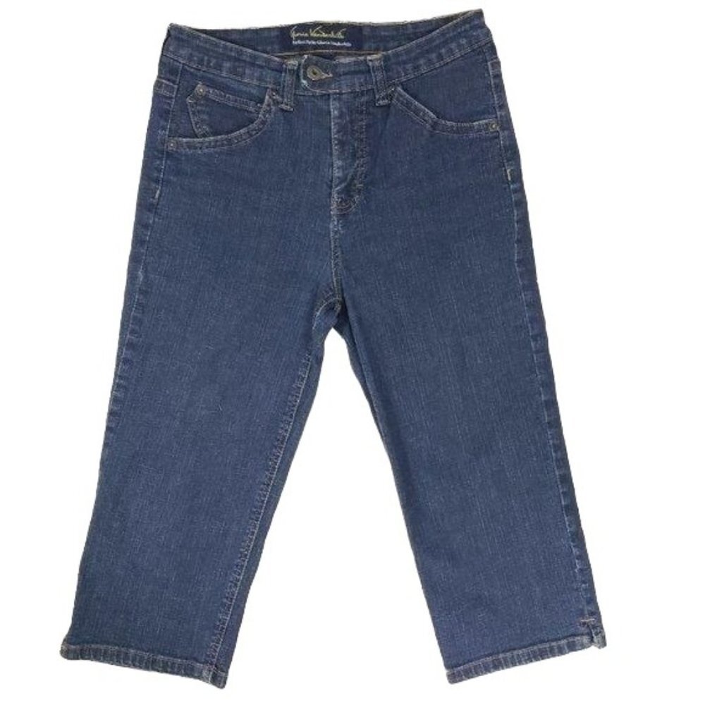 GLORIA VANDERBILT Perfect Fit Dark Wash Crop Jeans Capri Size 6